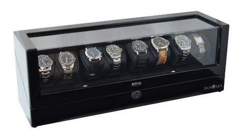 Pangea Q840 Automatic Eight Watch Winder with LED Light (Black)