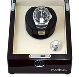 Pangaea S310 Single Watch Winder (Battery or AC Powered) - Mahogany
