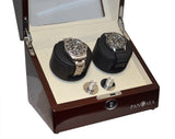Pangaea D310 Double Watch Winder - Mahogany (Battery or AC Powered)