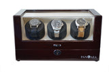 Pangaea  T330 Triple Watch Winder - Mahogany (Battery or AC Powered)