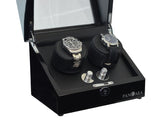 Pangaea D310 Double Watch Winder - Black (Battery or AC Powered)